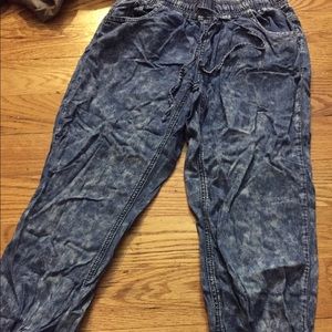 blue spotted ankled pants